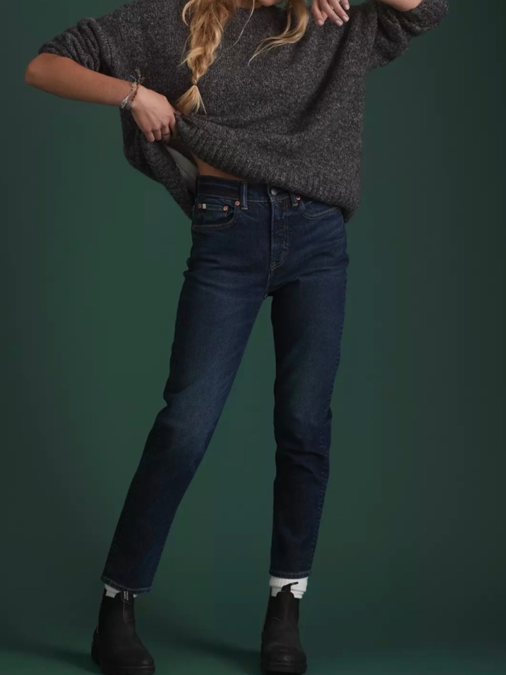 American Eagle AE77 Premium Mom Jean Dark Wash 00